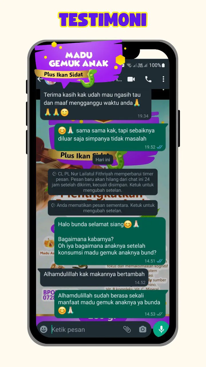 testimoni madu gemuk anak